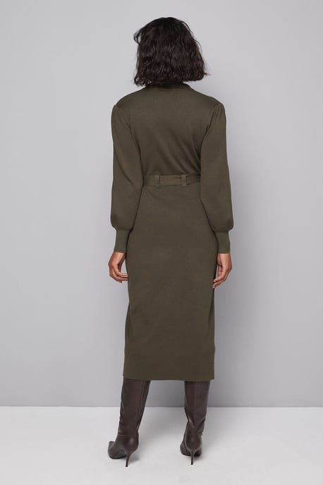 Collared Belted Midi Dress - Image 5