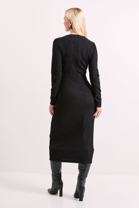 Buckle Twist Front Crinkle Jersey Midi Dress - Image 3