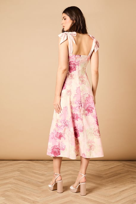 Bow Strap Midi Prom Dress - Image 5