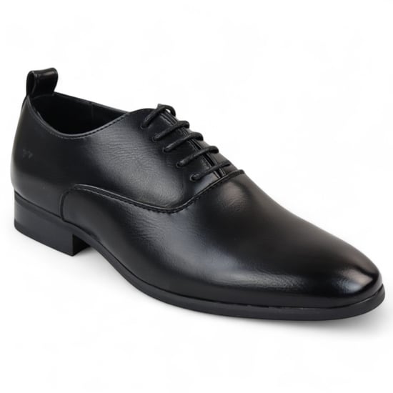 Men’s Black Classic Lace Up Oxford Derby Shoes - Image 2
