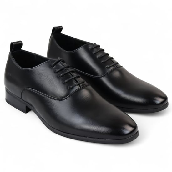 Men’s Black Classic Lace Up Oxford Derby Shoes - Image 3