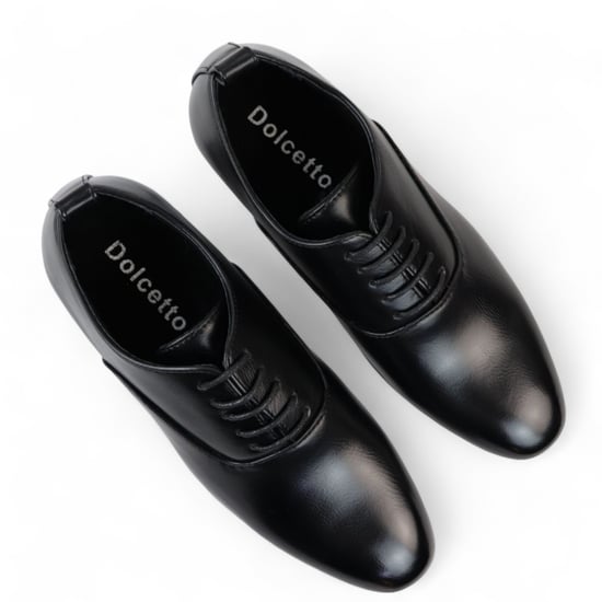 Men’s Black Classic Lace Up Oxford Derby Shoes - Image 4