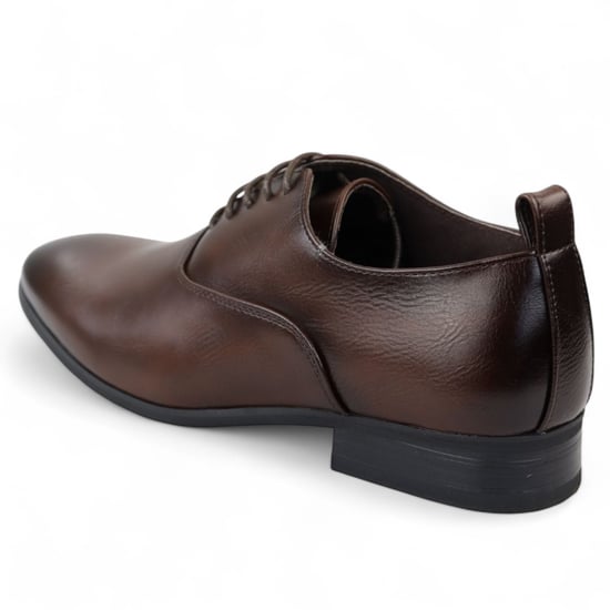 Men’s Brown Classic Lace Up Oxford Derby Shoes - Image 5