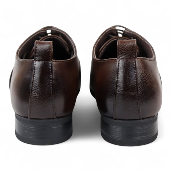 Men’s Brown Classic Lace Up Oxford Derby Shoes - Image 6