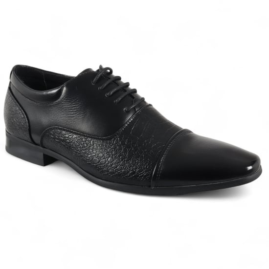 Men's Black Classic Lace-Up Brogue Formal Shoes - Image 2