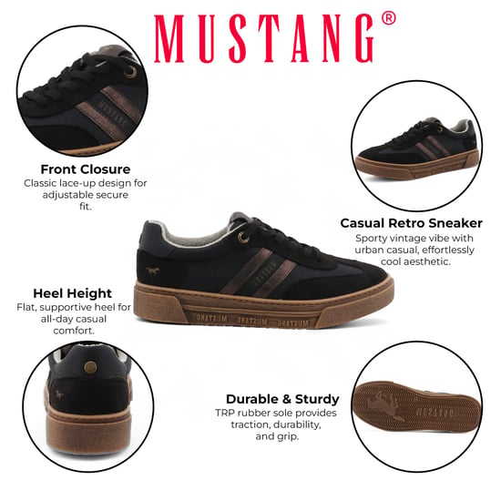 Mustang Dames Zwarte Street Platform Sneakers Schoenen - Image 2