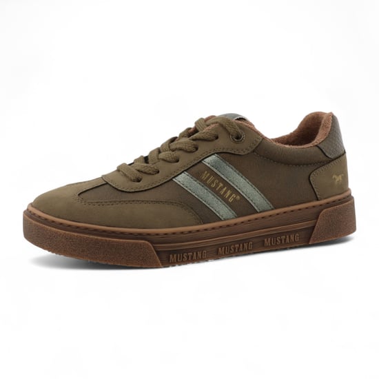 Mustang Dames Olijfgroene Street Platform Sneakers Schoenen - Image 3