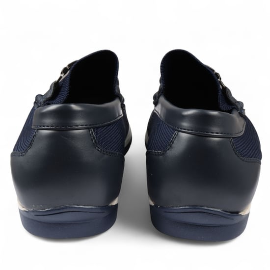 Men's Navy Lightweight Mesh Slip-On Breathable Loafers - Image 4
