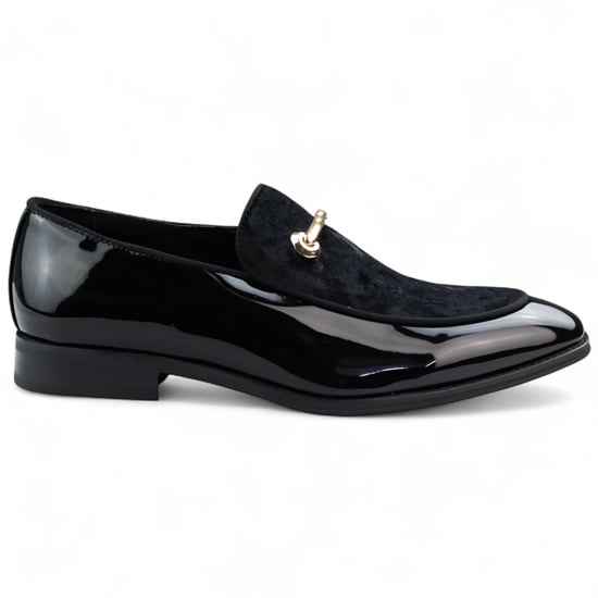 Heren nette zwarte loafers met leren voering en fluwelen instappers - Image 1