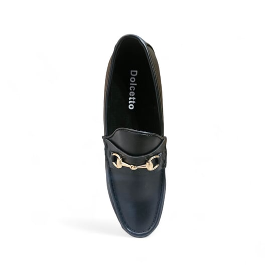 Svarta herrloafers med guldspänne och eleganta slip-on-skor - Image 5
