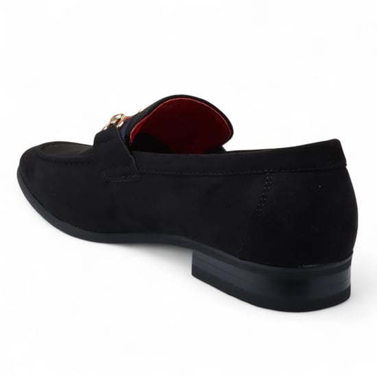 Svarta mockaloafers med guldspänne för män, slip-on och finskor - Image 5