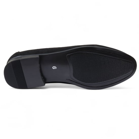 Svarta mockaloafers med guldspänne för män, slip-on och finskor - Image 6
