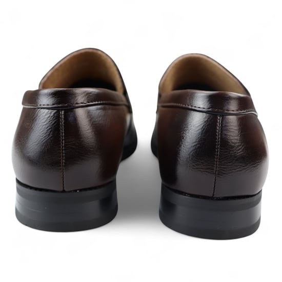 Bruna slip-on loafers med läderfoder för män - Image 4