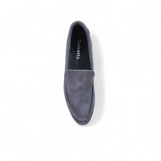 Slitstarka grå slip-on loafers med vadderad innersula för män - Image 5