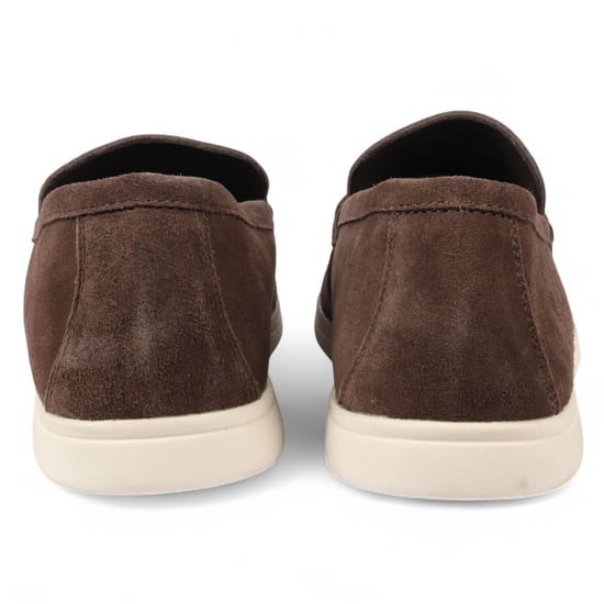 Slitstarka bruna slip-on loafers med vadderad innersula för män - Image 4