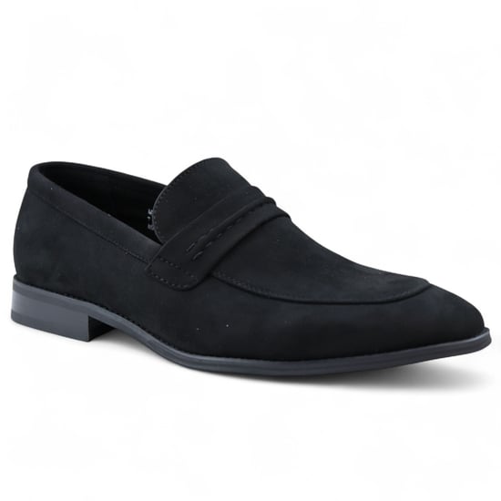 Svarta mockamockasinloafers för män, eleganta slip-on-skor - Image 3