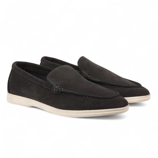 Slitstarka svarta slip-on loafers med vadderad innersula för män - Image 2