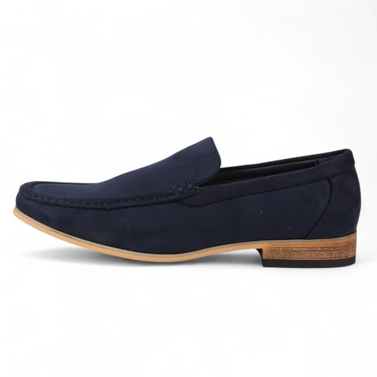 Men's Navy Suede Loafers Lightweight Slip-On Casual Shoes - Image 1