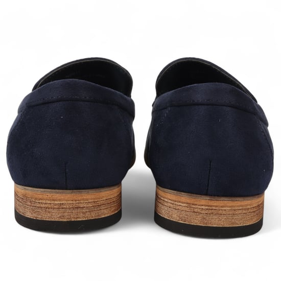 Men's Navy Suede Loafers Lightweight Slip-On Casual Shoes - Image 4