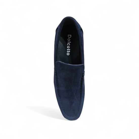 Men's Navy Suede Loafers Lightweight Slip-On Casual Shoes - Image 5