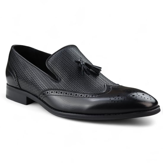 Svarta herrloafers med tofs och eleganta slip-on-skor - Image 3