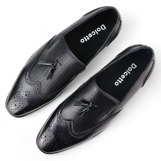 Svarta herrloafers med tofs och eleganta slip-on-skor - Image 4