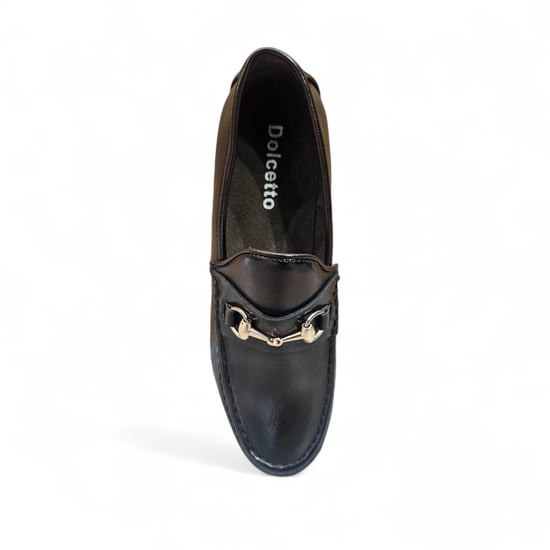 Herrbruna loafers med guldspänne och eleganta slip-on-skor - Image 6