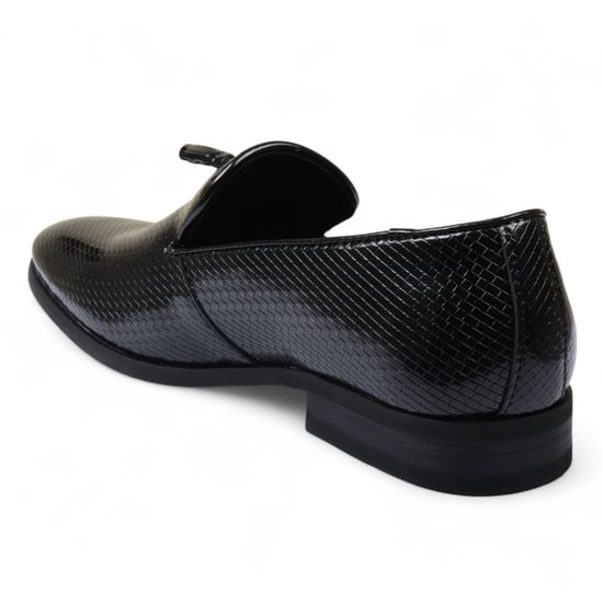 Men’s Black Formal Tassel Loafers Slip-On Leather Shoes - Image 5