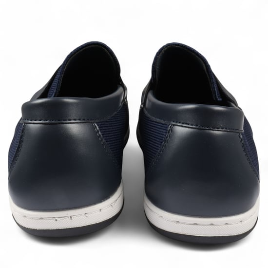 Marinblå, andningsbara loafers för män, lätta och slip-on - Image 4