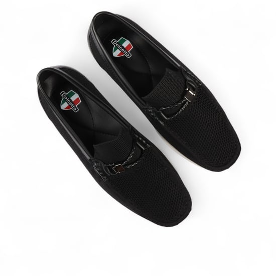 Men's Black Lightweight Mesh Slip-On Breathable Loafers - Image 4