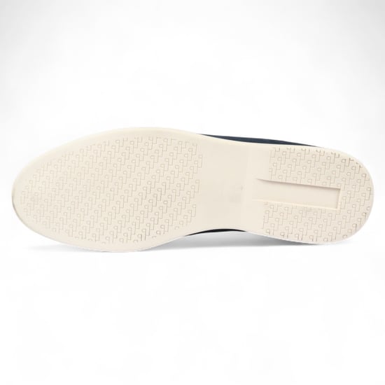 Slitstarka marinblå slip-on loafers med vadderad innersula för män - Image 5