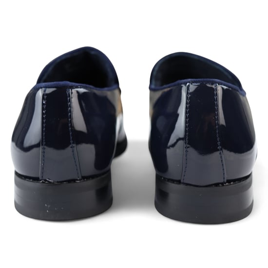 Eleganta blå loafers med läderfoder och sammetsslip-on för män - Image 5