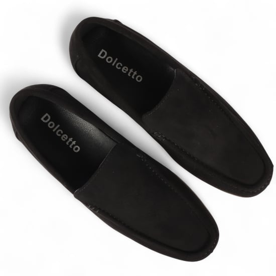 Men's Black Suede Loafers Lightweight Slip-On Casual Shoes - Image 3