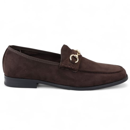Bruine suède mocassins met leren voering voor heren - Image 1