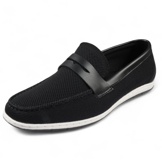 Svarta, andningsbara loafers för män, lätta och slip-on - Image 3