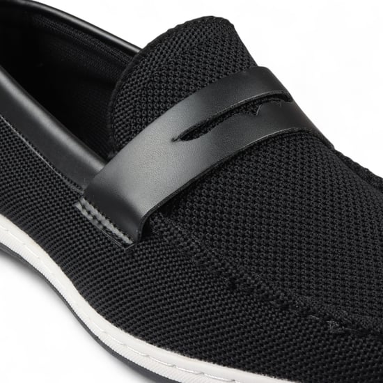 Svarta, andningsbara loafers för män, lätta och slip-on - Image 5