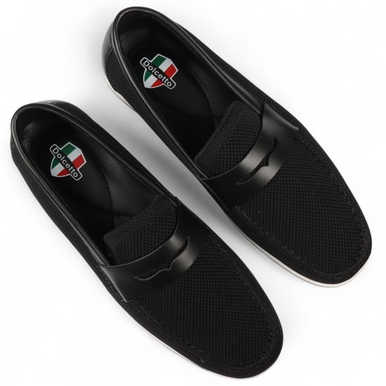Svarta, andningsbara loafers för män, lätta och slip-on - Image 6