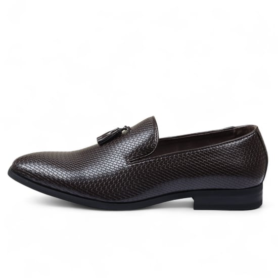 Men’s Brown Formal Tassel Loafers Slip-On Leather Shoes - Image 1