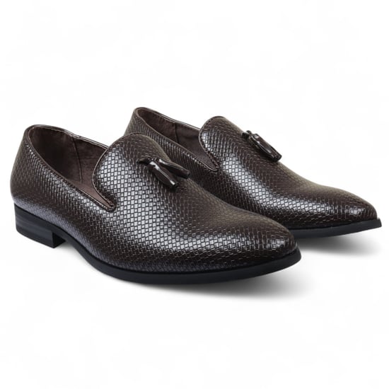 Men’s Brown Formal Tassel Loafers Slip-On Leather Shoes - Image 2