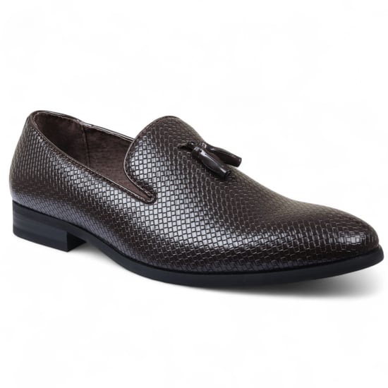 Men’s Brown Formal Tassel Loafers Slip-On Leather Shoes - Image 3