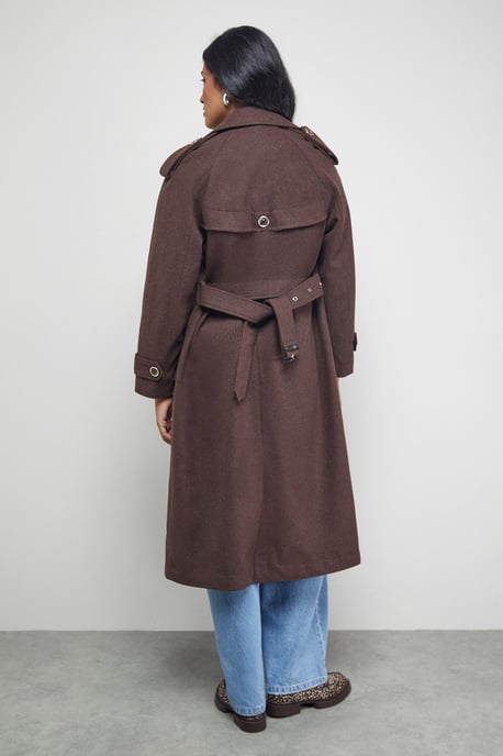 Wool Mix Belted Trench Coat - Image 3