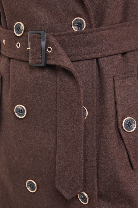 Wool Mix Belted Trench Coat - Image 5
