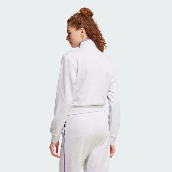 Essentials Color Pop French Terry Crop Quarter-Zip Track Jacket - Image 2