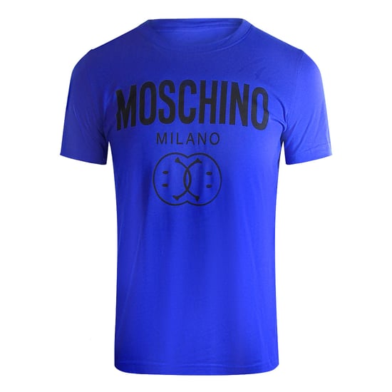 Moschino Double Smiley Blauw T-shirt - Image 1