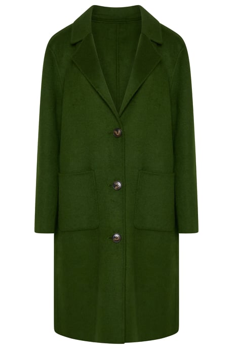 Elle Esme Wool-Rich Coat in Green - Image 1