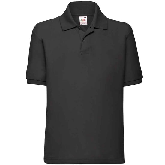 Fruit of the Loom Kinderen /Kinder Poly/ Katoen Piqué-Poloshirt Voor Kinderen. (Zwart) - Image 1
