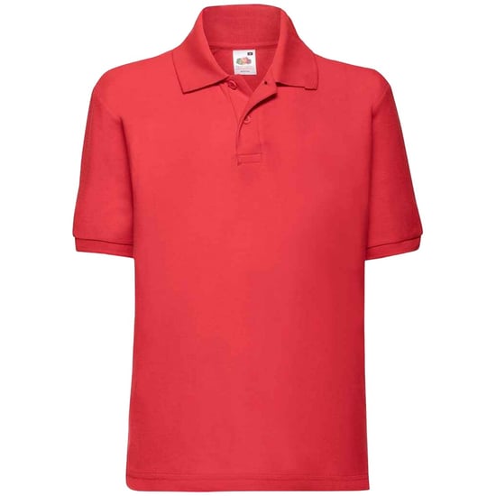 Fruit of the Loom Kinderen /Kinder Poly/ Katoen Piqué-Poloshirt Voor Kinderen. (Rood) - Image 1
