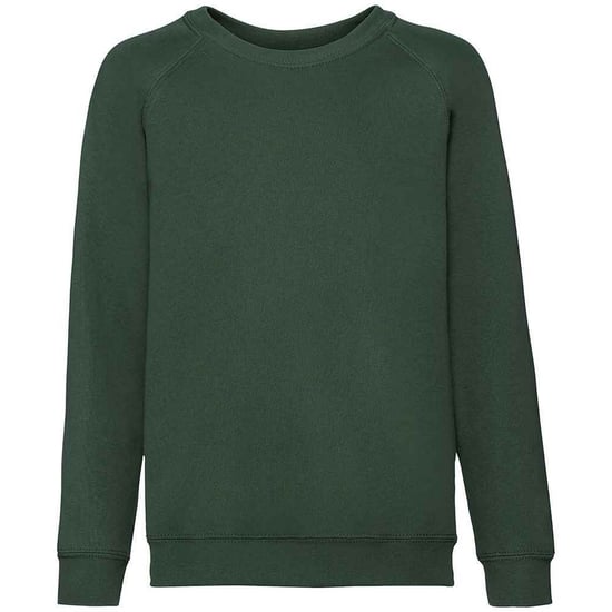 Fruit of the Loom Klassiek Raglan Sweatshirt voor kinderen/Kinderen (Fles groen) - Image 1
