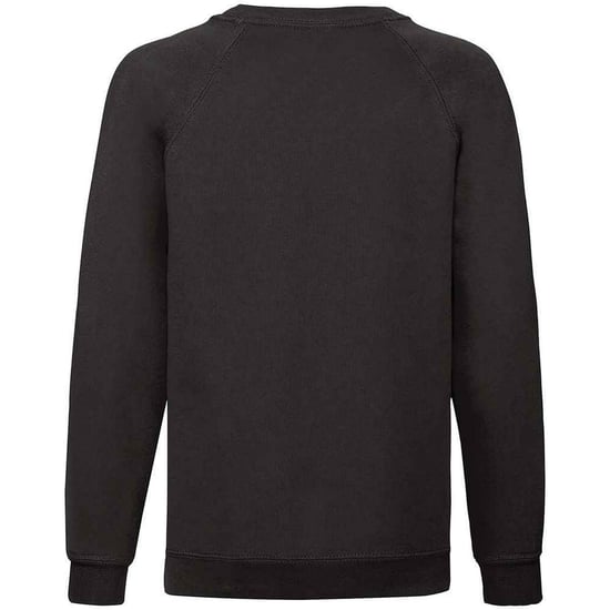 Fruit of the Loom Klassiek Raglan Sweatshirt voor kinderen/Kinderen (Zwart) - Image 2