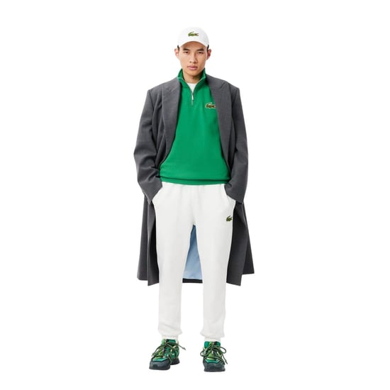 Lacoste Uniseks Zip Neck Sweatshirt met accenten voor volwassenen Loose Fit (Groen) - Image 4